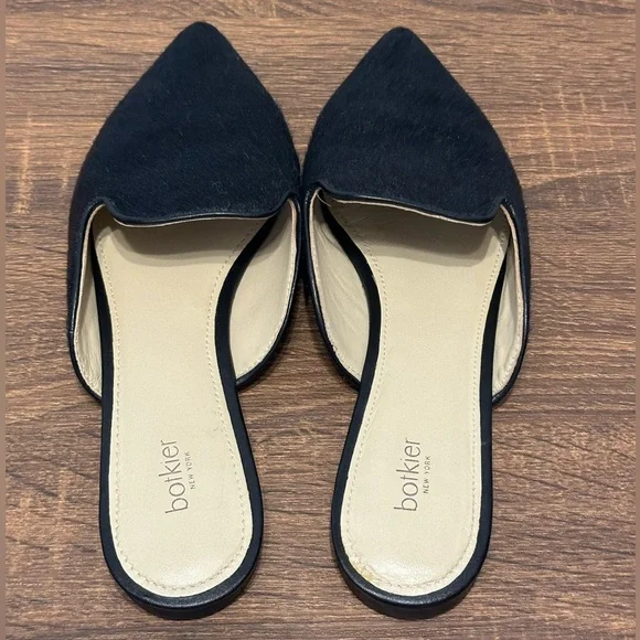 Botkier Palmer Leather Calf Hair Mules Black Size 6 - Picture 4 of 7
